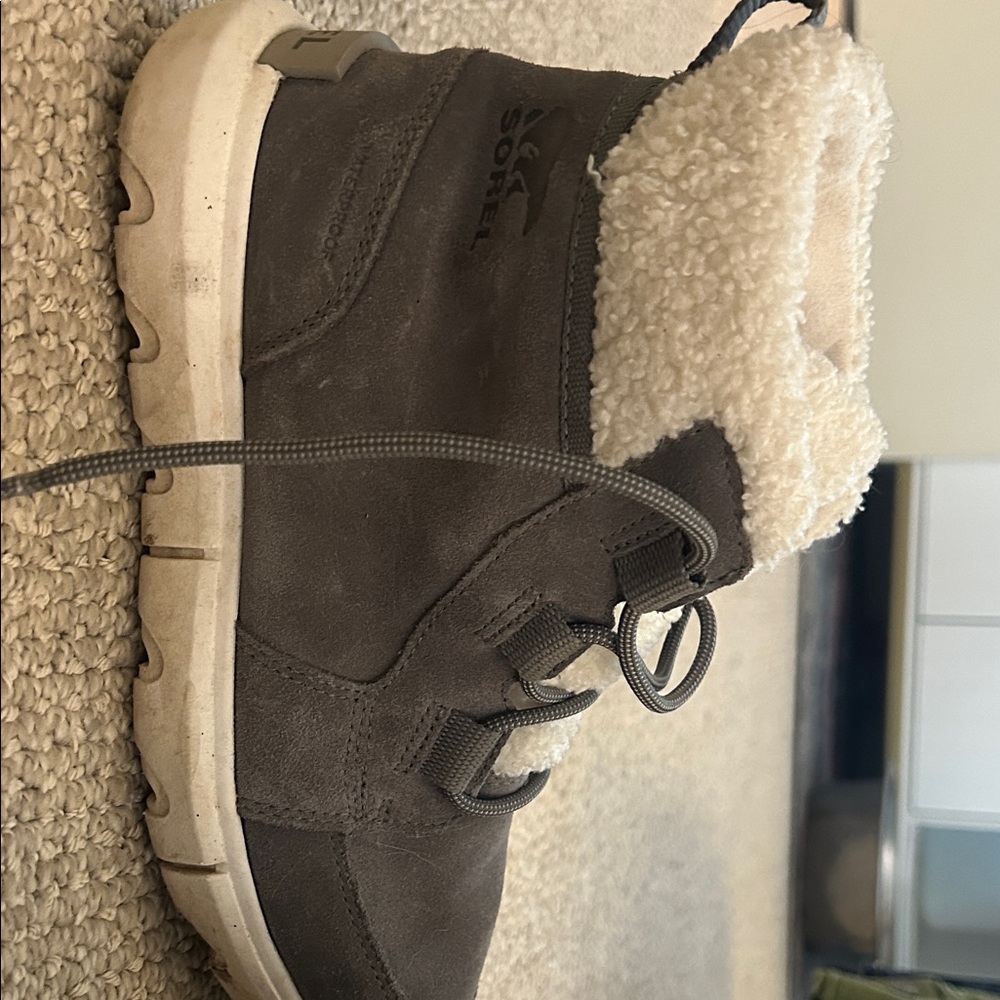 Sorel Dark grey  Suede Boots with Cream Lining